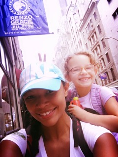 Mom and daughter selfie outside the famed Renzo Gracie Academy in NYC