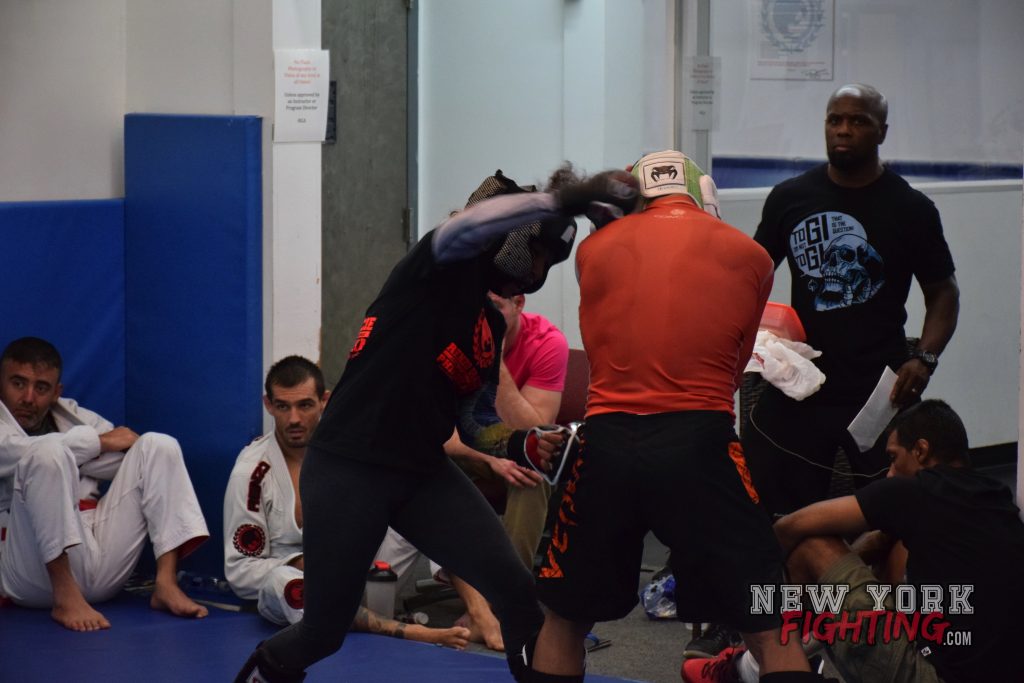 Jamie sparring during MMA training at RGA NYC