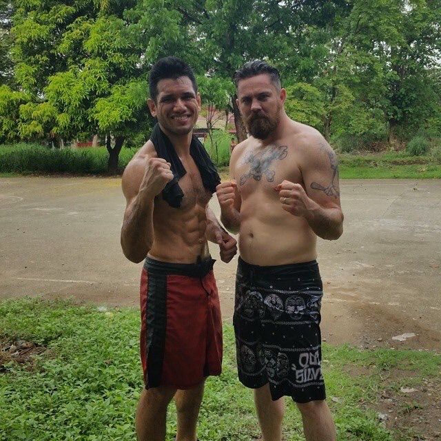 Phillipe and Coach Strout training in the Philippines 